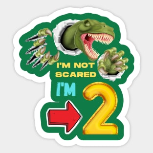 2nd Birthday Dinosaur Sticker